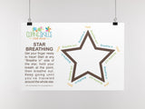 Coping Skills for Kids Star Deep Breathing Poster, 11 x 17