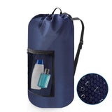 Portable Laundry Backpack With Adjustable Shoulder Straps, Drawstring Closure & Mesh Pocket for Travel, College, Apartment, Camp