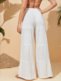 Shasmi Women'S White Solid Ruffle Hem Plazzo Sharara Trousers (Plazzo 68 White S)