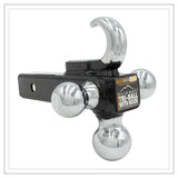 GusHill USA GH 45675 Trailer Hitch Tri-Ball Mount with Hook, Fits 2 Receivers