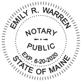 Round Notary Stamp for State of Maine- Self Inking Stamp - Top Brand Unit with Bottom Locking Cover for Longer Lasting Stamp - 5