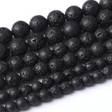 60PCS 6MM Natural Lava Stone Beads Energy Healing Beads for DIY Jewelry Bracelet Necklace Making for Jewelry Making15Inch