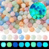 Sparkeads 200pcs Glow in The Dark Round Beads 4mm Luminous Stone Beads Faceted Gemstone Small Craft Beads for DIY Necklaces Earr