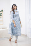 Gosriki Women'S Rayon Viscose Straight Printed Kurta With Pant & Dupatta (Dacoit Grey-Gs_S_Grey_Small),Grey,,B0F38G6WQ6