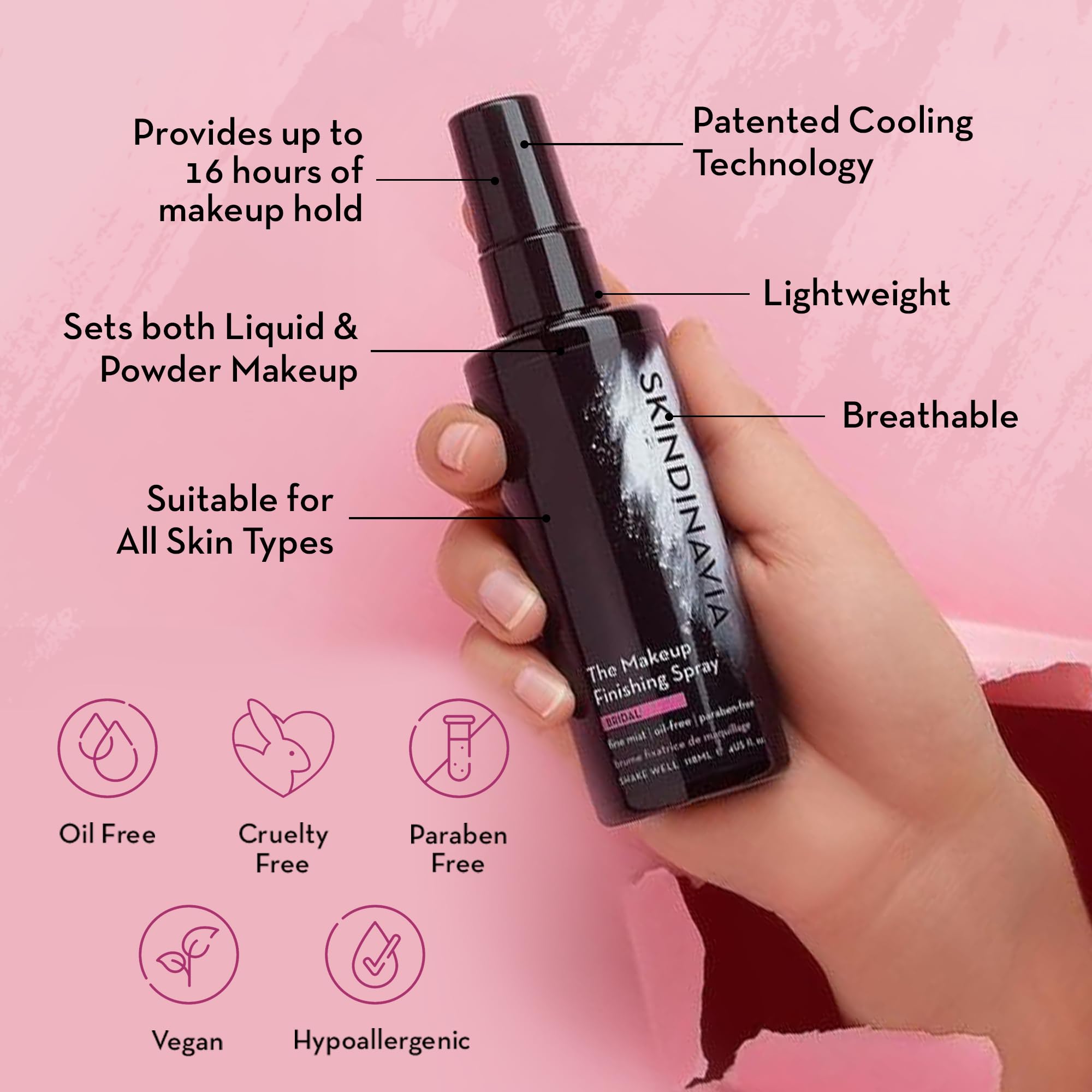 Skindinavia The Makeup Finishing Spray, Classic Makeup Setting Spray, All-Day Wear, Long-Lasting Up to 16+ Hours, Heat-Resistant