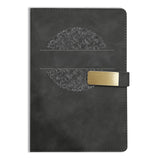 Brown Cloud Black Velvet Finish Self Design Leather Cover Notebook/Diary Ruled For Personal/Corporate Gift(Nb Blk Vlvt F 10)(Pac