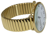 Ladies Large Number Face Stretch Band Watch Gold 1262G