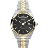 Timex Mens Legacy 41mm Watch - Two-Tone Bracelet Black Dial Two-Tone Case