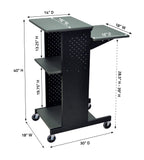 Luxor Gray 4 Shelf Mobile Presentation Station