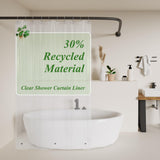 Mrs Awesome Recycled Clear 5G PEVA Shower Curtain Liners with 3 Magnets, 60 inch Water Proof Plastic Shower Liner for Bathroom o