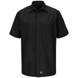 Red Kap Men'S Standard Ripstop Crew Shirt, Short Sleeve, Black, Medium