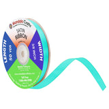 Mandala Crafts Aqua Satin Ribbon for Crafts - 50 Yds 3/8 Inch Aqua Ribbons for Gift Wrapping - Fabric Ribbons for Flower Bouquet