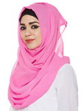 Momin Libas WomenS Georgette Hijab And Scarf (Hct42317, Pink, Free Size)