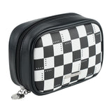 RIGHT AWAY Checkered Makeup Bag for Purse,Small Cosmetic Bag Organizer for Women, Travel Make Up Pouch Waterproof Toiletry Bag C
