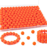 Kovict 200pcs Silicone Beads, 12mm Silicone Beads for Keychain Making, Pens Bracelet Necklace DIY Crafts(Orange)