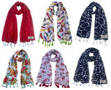 Fusfus WomenS Printed Chiffon Scarves And Stoles, Free Size(Multicolour, Fs1944) Pack Of 6 (Multicolor4)