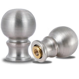 2 Packs Brushed Nickel Lamp Finials, Solid Finials for Lamp Shades, Lamp Toppers Screw On, Silver Lamp Finials Decorative for Ta