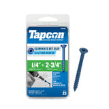 Tapcon 1/4 x 2-3/4 Inch Blue Climaseal Star Head Concrete Anchors, 25 PCS, Corrosion Resistant Coating, Heavy-Duty Concrete and 