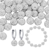 PH PandaHall 50pcs 14mm White Rhinestone Beads White Clay Beads Polymer Crystal Beads2mm Hole Clay Pave Disco Ball Round Diamond