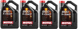 Motul 106377 Set of 4 8100 X-Clean+ 5W-30 Motor Oil 5-Liter Bottles
