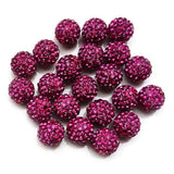 12mm Rhinestone Beads 100pcs 12mm Diameter Charms Mix Colors Randomly for Jewelry Making (Purple Red)