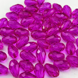 YUEXIGO 130pcs 6x8mm Teardrop Crystal Glass Beads for Jewelry Making, Faceted Vertical Hole Teardrop Glass Spacer Beads for Wind