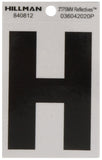 The Hillman Group 841812 3-Inch Letter H Reflective Square-Cut Mylar, Black on Silver