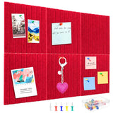 QUIET CANVAS Acoustic Wall Slat Pinboard, 1x1 ft, Pack 6, 50 Push Pins (Red)
