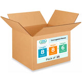 Small Moving & Shipping Boxes 8L x 8W x 6H (25-Pack) - Extra Strength 200 lb vs Regular - Corrugated Boxes for Packaging Moving 