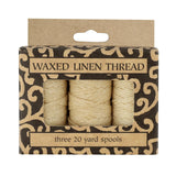 Lineco Waxed Genuine Linen Thread, 20 Yards, Pack of 3 Spools: Natural (BBHM208)