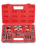 Orion Motor Tech SAE Tap and Die Set Standard | #4, 6, 8, 10, 12, 1/4, 5/16, 3/8, 7/16, 1/2 Tap Set and Die Set | Thread Repair 