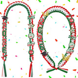 Suncalla 2 Pcs Graduation Leis Class of 2026 Mexican Money Ribbon Leis Graduation Necklace with Glittery Pins Red White Green Br