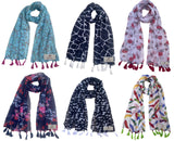 Fusfus WomenS Printed Chiffon Scarves And Stoles, Free Size(Multicolour, Fs1821) Pack Of 6 (Multicolor3)