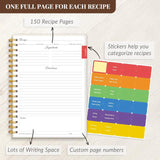LuBudingJoy Blank Recipe Book to Write in Your Own Recipes. Sprial Hardcover Blank Cookbook, Recipe Journal Hold 150 Recipes(Pea