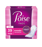 Poise Incontinence Pads, Maximum Absorbency, Long, 39 Count