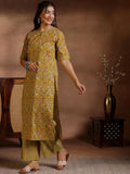 Libas Women'S Pure Cotton Printed Kurta Set (357790R, Mustard)