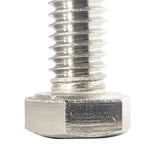1/4-20 x 1-1/2 Hex Head Cap Screw Bolts, External Hex Drive, Stainless Steel 18-8, Full Thread, Bright Finish, Flat Point, Qua