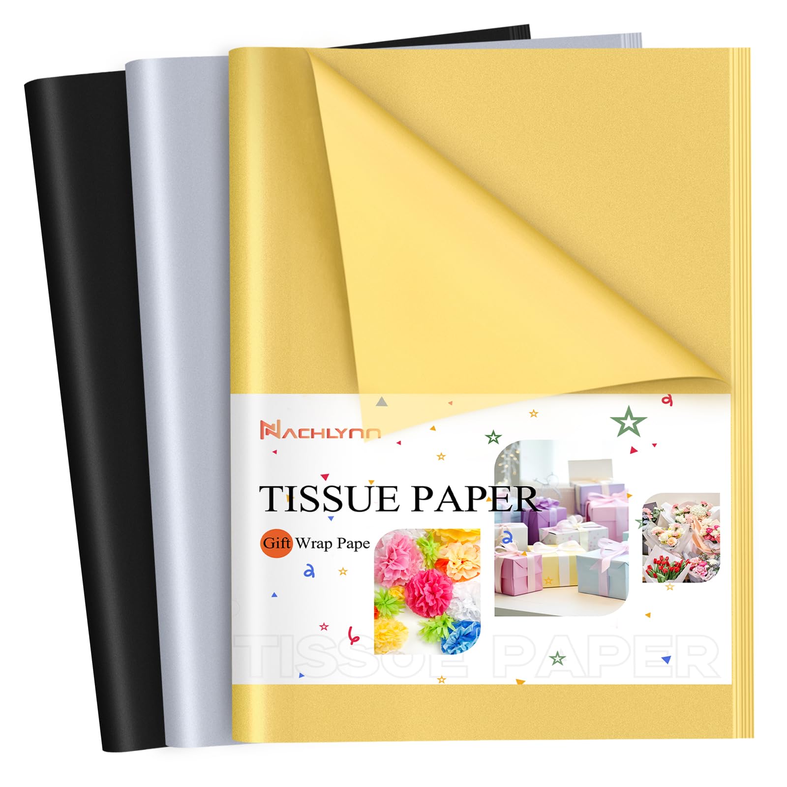 NACHLYNN 120 Sheets Brown Tissue Paper Bulks 14 x 20 inch Art Paper Crafts Gift Wrapping Paper for Crafts Gift Wedding Holiday P