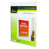 NuDell 8.5 x 11 Inches Vertical Wall Mount Sign Holder, Clear