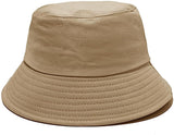 Fasholic Bucket Hat For Men & Women | Cotton Plain Bucket Cap | Summer Sun Protection Hat For Travel, Beach & Casual Wear (Khaki