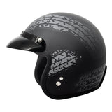VCAN V85C 3/4 Open Face Motorcycle Helmet DOT Approved (Matte Black Tread, Small)
