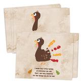 scodilo Thanksgiving Little Turkey Handprint Art Craft Kits, 10-Pack 8.5x11 Inch DIY Greeting Cards, Thanksgiving Handprint Keep