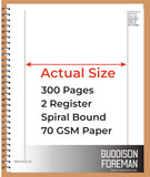 Guddison Foreman Upsc Answer Writing Notebook (Actual Size & Paper) 300 Pages Register | 70 Gsm Paper (Pack Of 2 Registers)