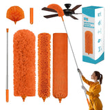 Cobweb Duster with Extension Pole,Cleaner Outdoor 110 Telescoping Extended Sspider Brush, Dusting Kit,Long Handle Reach for High