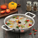 I.K. Triply Stainless Steel Cookware Kadai 3 Litre, 28 cm / 2.5 mm Thick / 3 Layer Kadhai for Cooking/Heavy Induction Bottom (