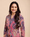 Anni Designer Women'S Rayon Blend Straight Printed Kurta With Pant (Mandi Wine_S_Wine_Small),Wine,S,,,