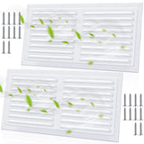 2 Pcs 14 x 6 Inch Aluminum Gable Vents Attic Vents Metal Gable Wall Shed Vent with Screw and Screen Mesh, Square Return Louver G
