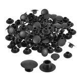 uxcell 100Pcs Screw Hole Plugs, 6mm(1/4) Dia Plastic Snap in Shelf Button Flush Type Caps for Furniture Cabinet Cupboard, Black