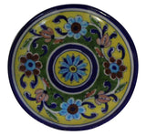 Potterywalaz Ceramic Handmade Decorated Pottery Wall Hanging Art Plate for Home (8 Inches)(PLATEPWP120)