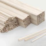 Barsha Space 222Pcs Balsa Wood Sticks,Wood Strips Balsa Square Wooden Dowels Hardwood Unfinished Wood Sticks for Crafts DIY Proj